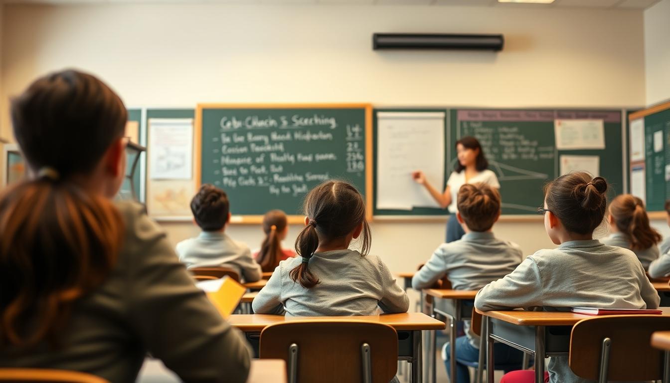Student using a study guide to organize academic notes